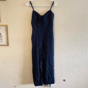 Navy Blue and White Polka Dot Jumpsuit Small